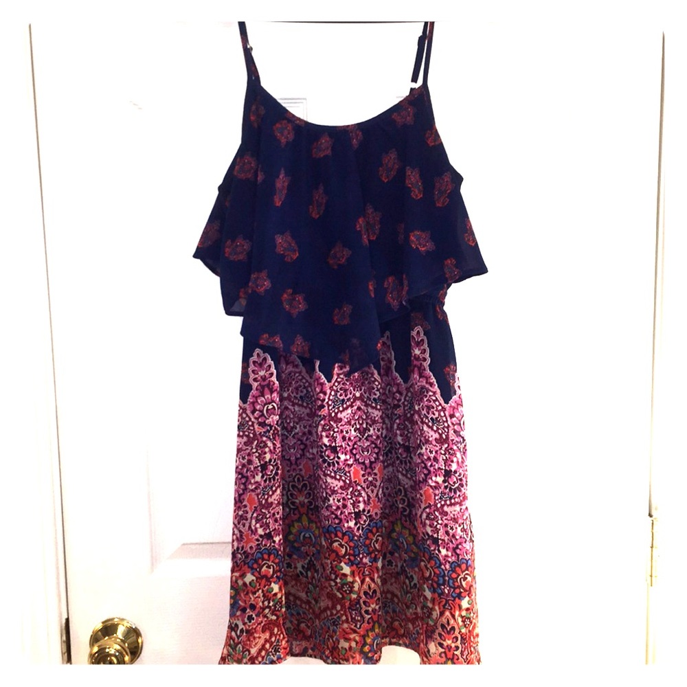 Printed layered dress